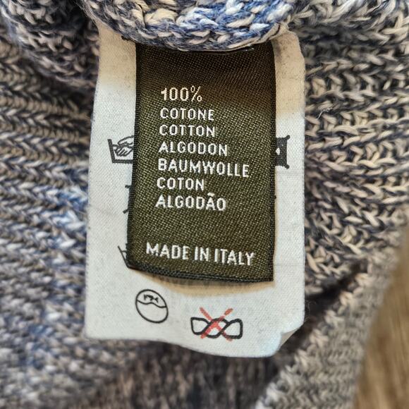 Ermenegildo Zegna Sweater Men’s XL Cable-Knit Cotton V-Neck Slub Maritimecore - Picture 8 of 9